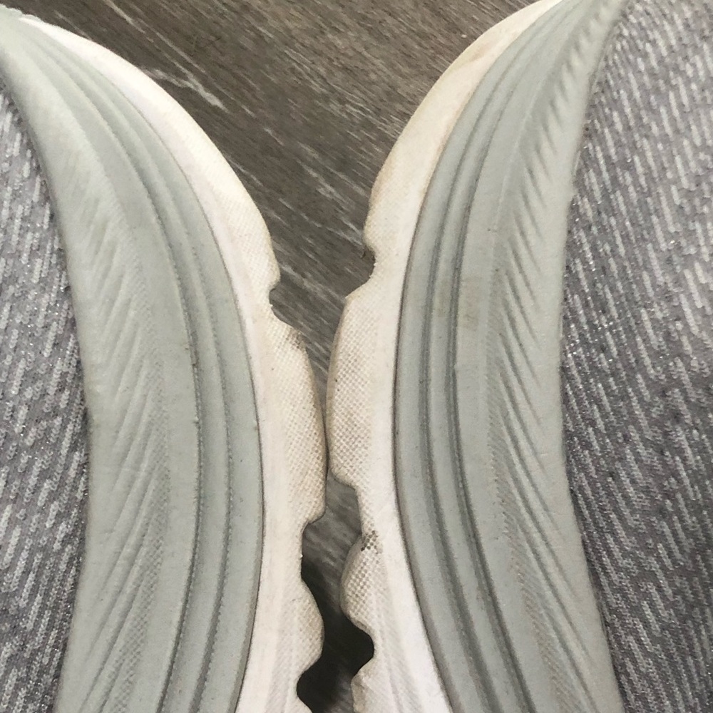 Hoka Women's Light Gray and Pale Pink Running Shoes - Picture 15 of 16